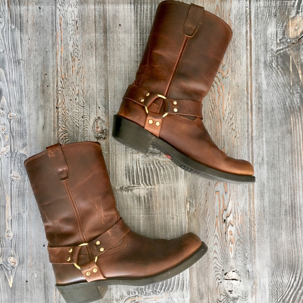 Durango brown leather harness boots size 10